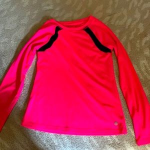 Hot pink long sleeve with thumb hole on the sleeve, size 10/12 M, from xersion